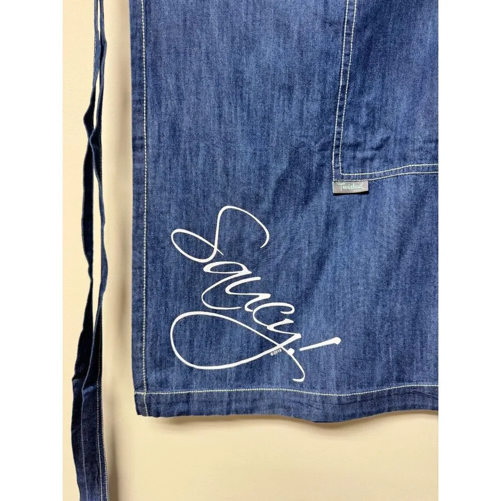 TWISTED WARES 100% Organic Cotton Blue Denim Apron, 